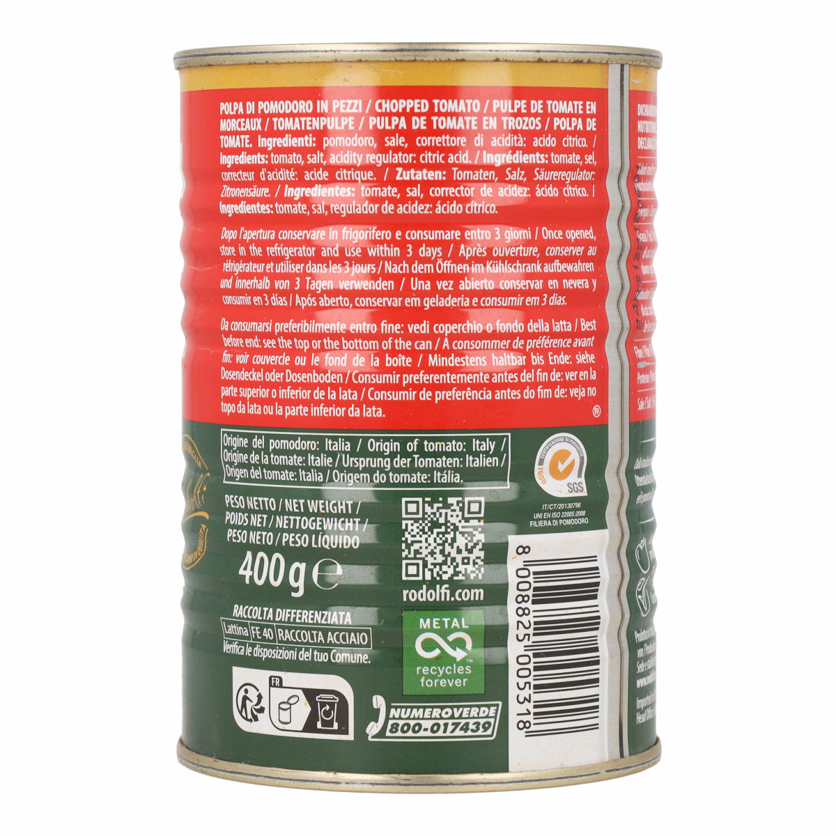 Pulpa de Tomate en Trozos Rodolfi 400g