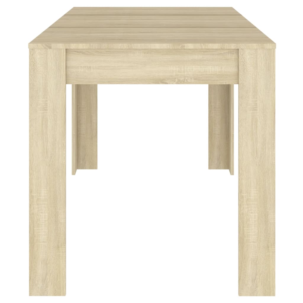 Mesa De Comedor Contrachapada Color Roble Sonoma 140x74,5x76 Cm_2