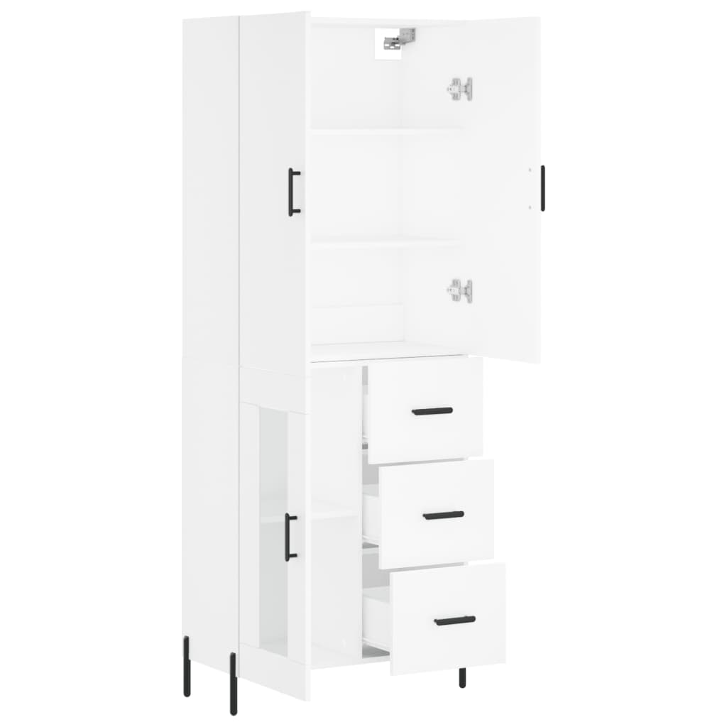 Aparador Alto Madera Contrachapada Blanco 69,5x34x180 Cm_3