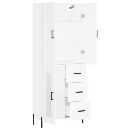 Aparador Alto Madera Contrachapada Blanco 69,5x34x180 Cm_3