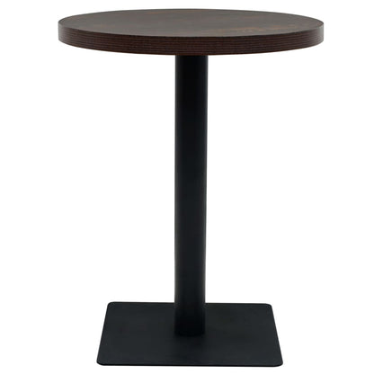 Mesa De Bar Bistró Mdf Y Acero Redonda Fresno Oscuro 60x75 Cm_1