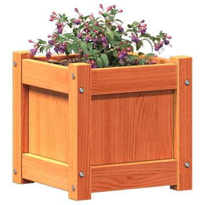 Jardineras De Exterior 2 Uds Madera Maciza De Pino Marrón Cera_3
