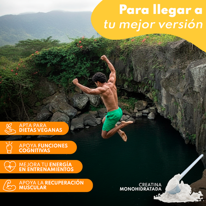 Creatina Monohidrato En Polvo 306g (90 Dosis) - Creatina Pura Sabor Tropical - Suplemento Deportivo Para Masa Muscular_2