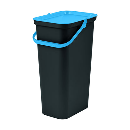 Set De 2 Papeleras moda 40l Con Asa Azul Y Negro_2