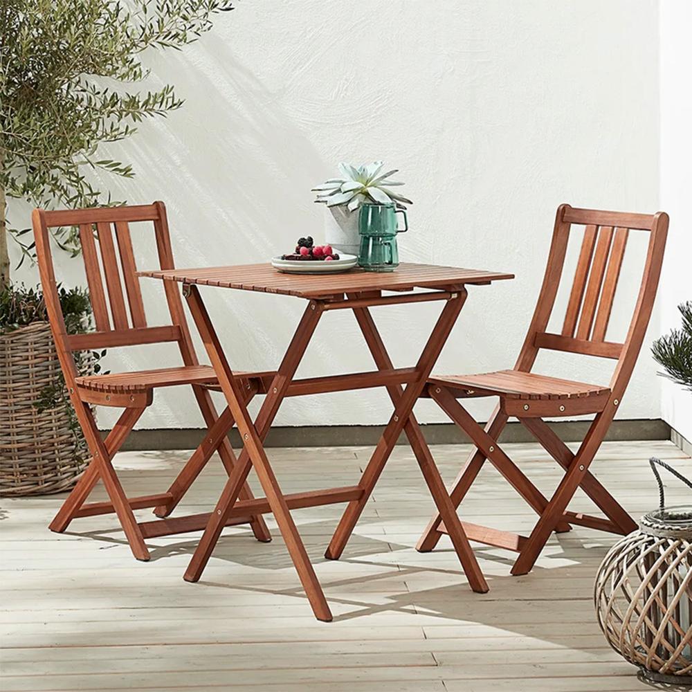 Yoevu- Set De 2 Sillas Plegables De Madera De Acacia - Sillas De Exterior Duraderas Y Compactas, Ideales Para Jardines, Terrazas, 36x54,5x87cm_5