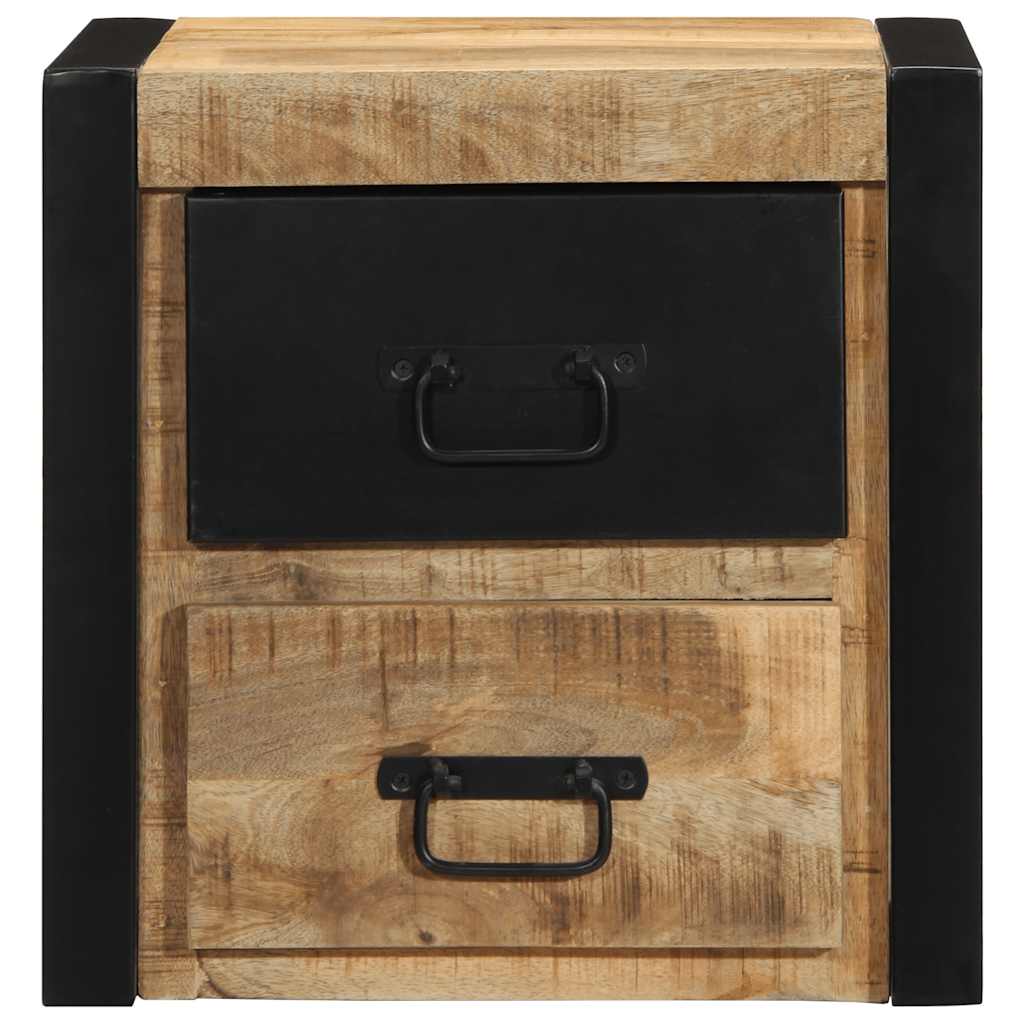 Mesita De Noche Madera Maciza De Mango 40x35x40 Cm_3