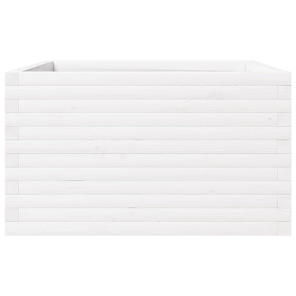 Jardinera De Madera Maciza De Pino Blanca 80x80x46 Cm_5