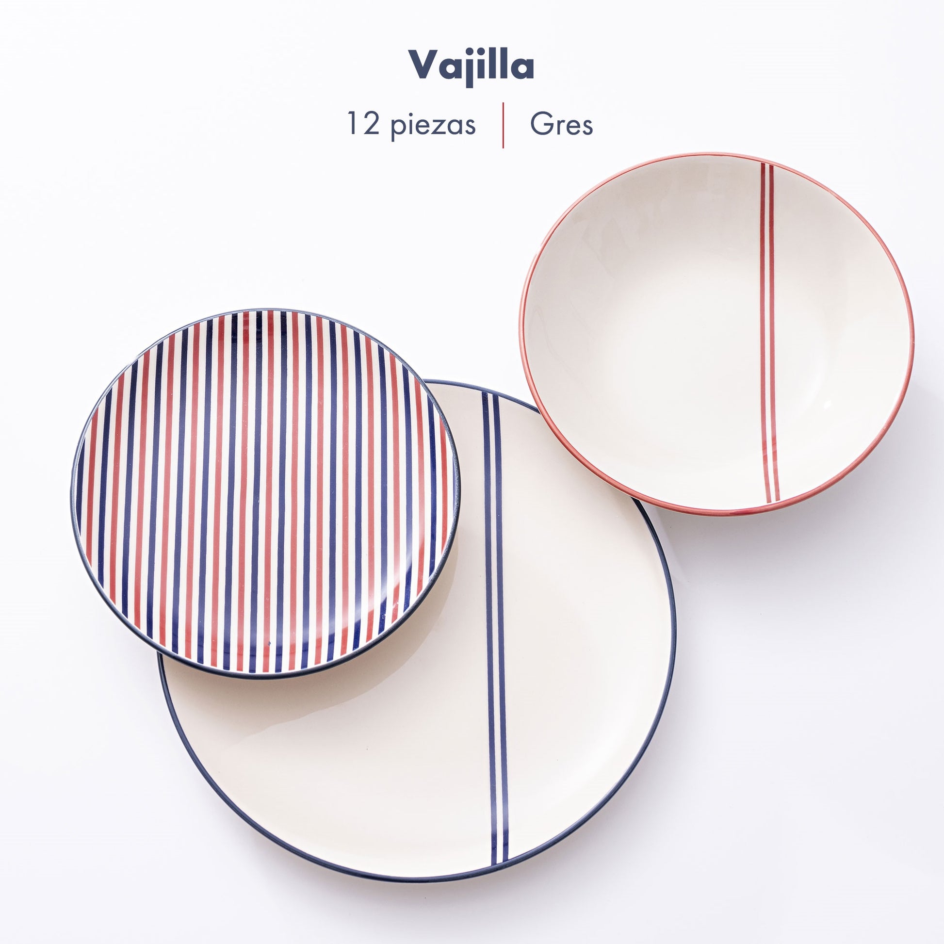 Set 12pzs Vajilla (p.llano Ø27cm + P.hondo Ø20cm + P.postre Ø19cm) El Ganso