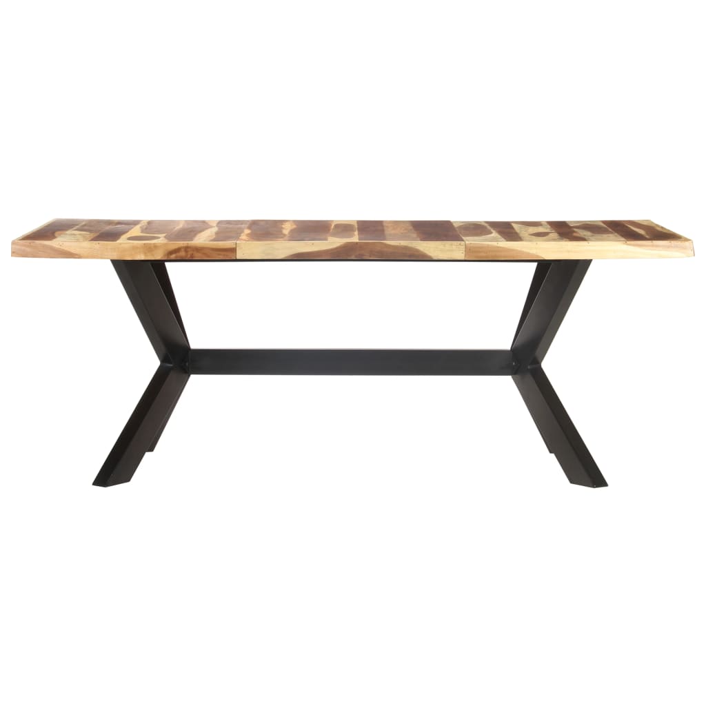 Mesa De Comedor Madera Maciza Con Acabado Miel 200x100x75 Cm_0