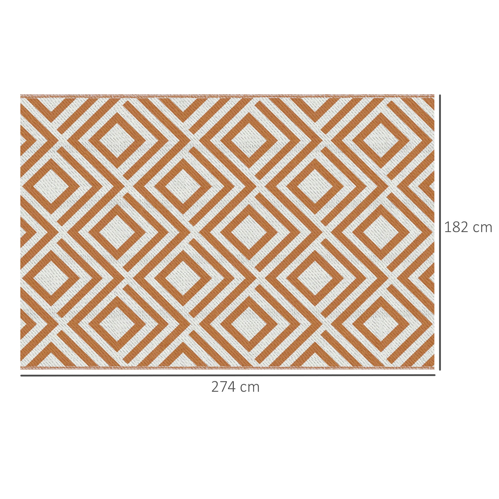 Outsunny Alfombra Exterior Reversible 182x274cm Para Terraza Balcón Patio Rojo_2