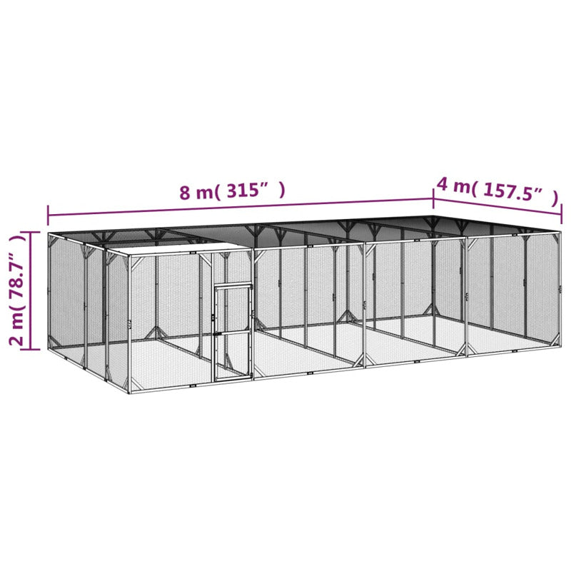 Vidaxl Gallinero Madera Maciza De Pino Impregnada 800x400x200 Cm_5