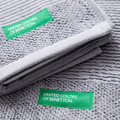 Set 3pcs Toallas De Baño (30x50+50x90+70x140cm) 450 Gsm 100%algodon Gris Casa Benetton