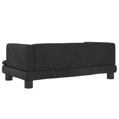 Cama Para Perros De Terciopelo Negro 80x45x30 Cm / Vetonek_5