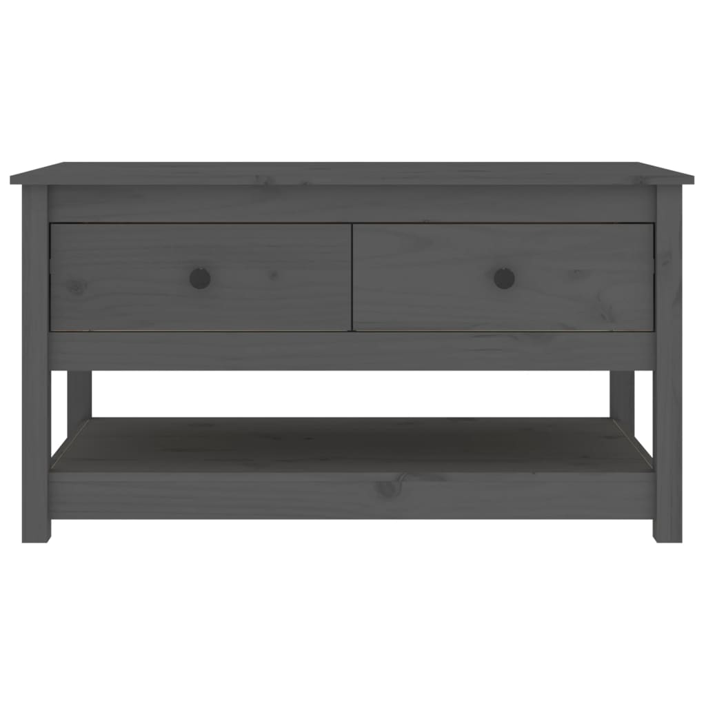 Mesa De Centro De Madera Maciza De Pino Gris 102x49x55 Cm_1