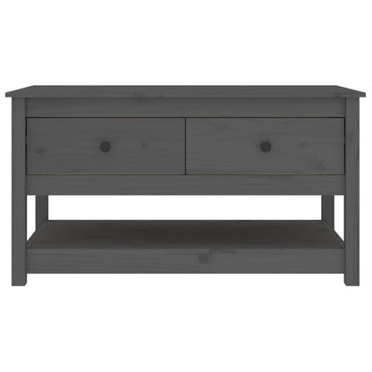 Mesa De Centro De Madera Maciza De Pino Gris 102x49x55 Cm_1
