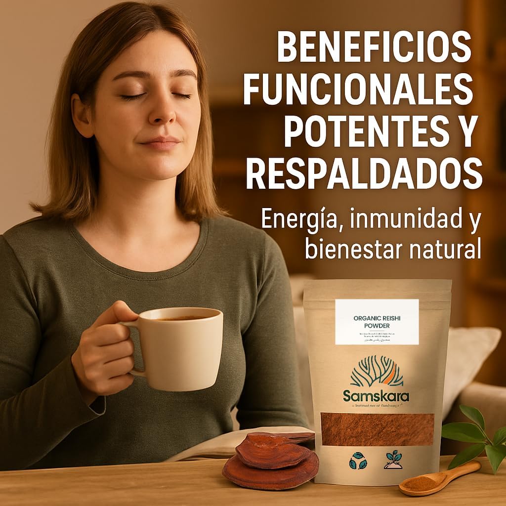 Reishi En Polvo Bio - 100g | Complejo De Hongos Ecológico Vegano Para Café Y Smoothies, 100% Natural, Sin Gluten_4