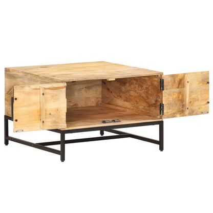Mesa De Centro Madera Maciza De Mango 67x67x45 Cm_1
