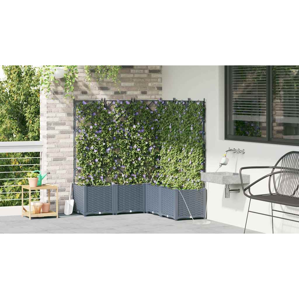 Macetero De Jardín 5 Uds. Gris Claro 120 X 120 X 142 Cm Pp_3