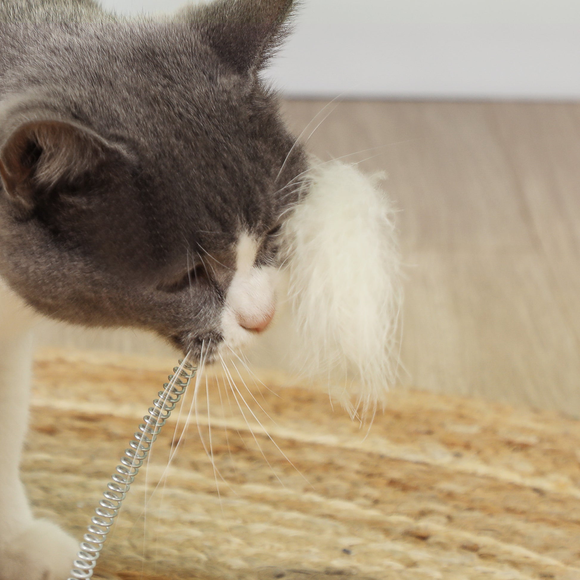 Pawhut Poste Rascador Para Gatos 49 Cm Con Carril Giratorio Con Bolas Roble_4