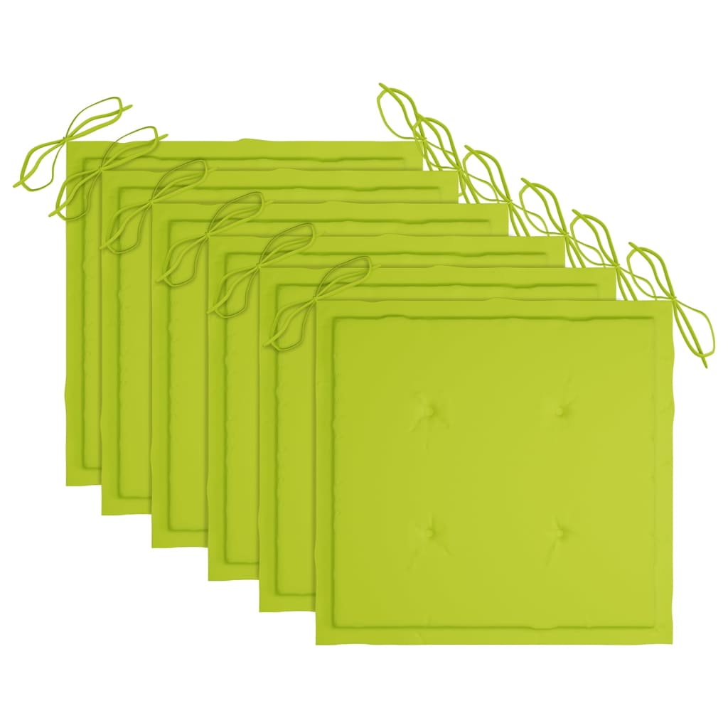 Vidaxl Sillas De Comedor 6 Uds Madera Teca Con Cojines Verde Brillante_5