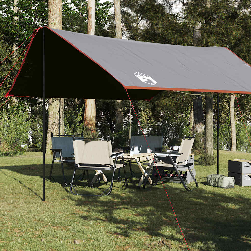 Lona De Camping Impermeable Gris Y Naranja 430x380x210 Cm_1