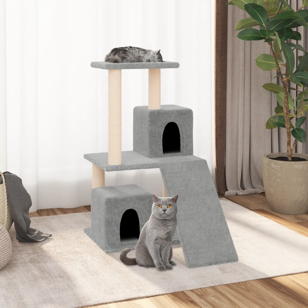 Vidaxl Rascador Para Gatos Con Postes De Sisal Gris Claro 82 Cm_1