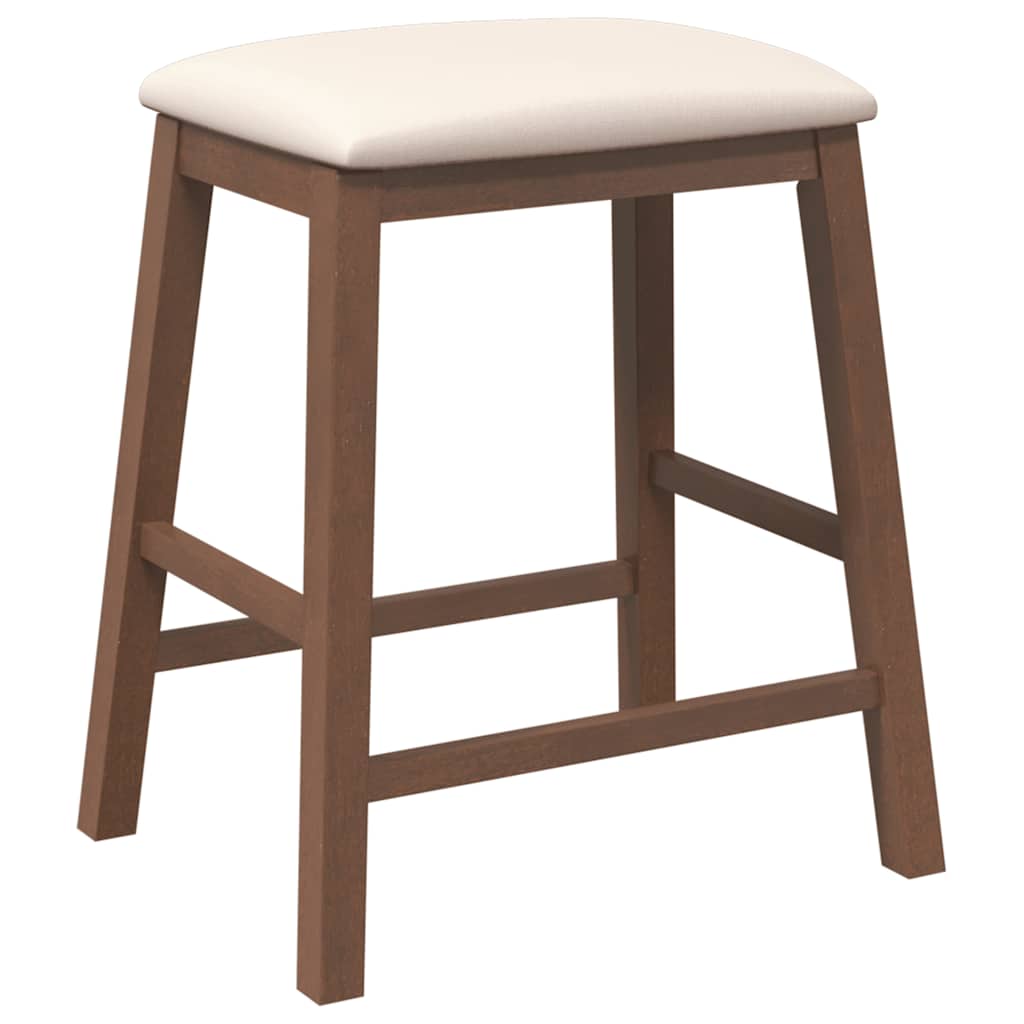 Sillas De Bar Con Cojines 2 Uds Madera Maciza Marrón Caucho_5