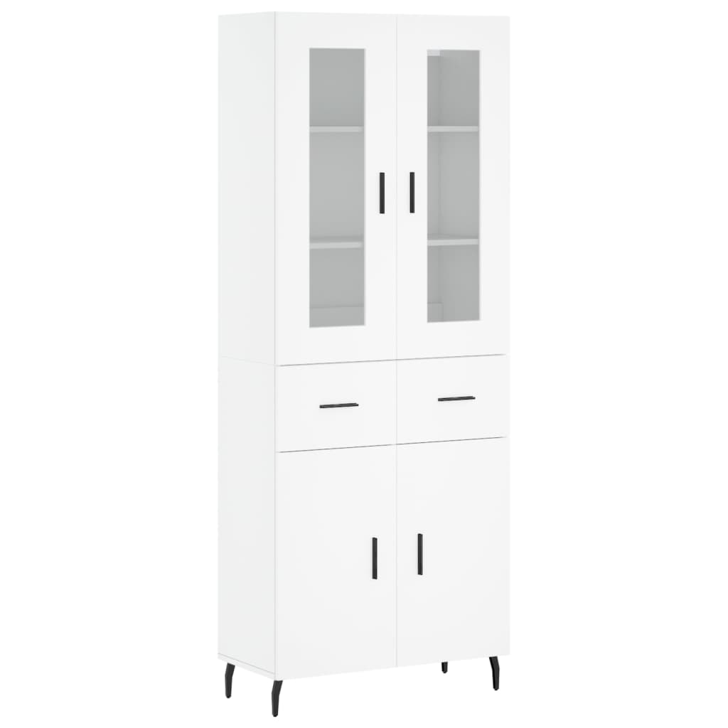 Aparador Alto Madera Contrachapada Blanco 69,5x34x180 Cm_1
