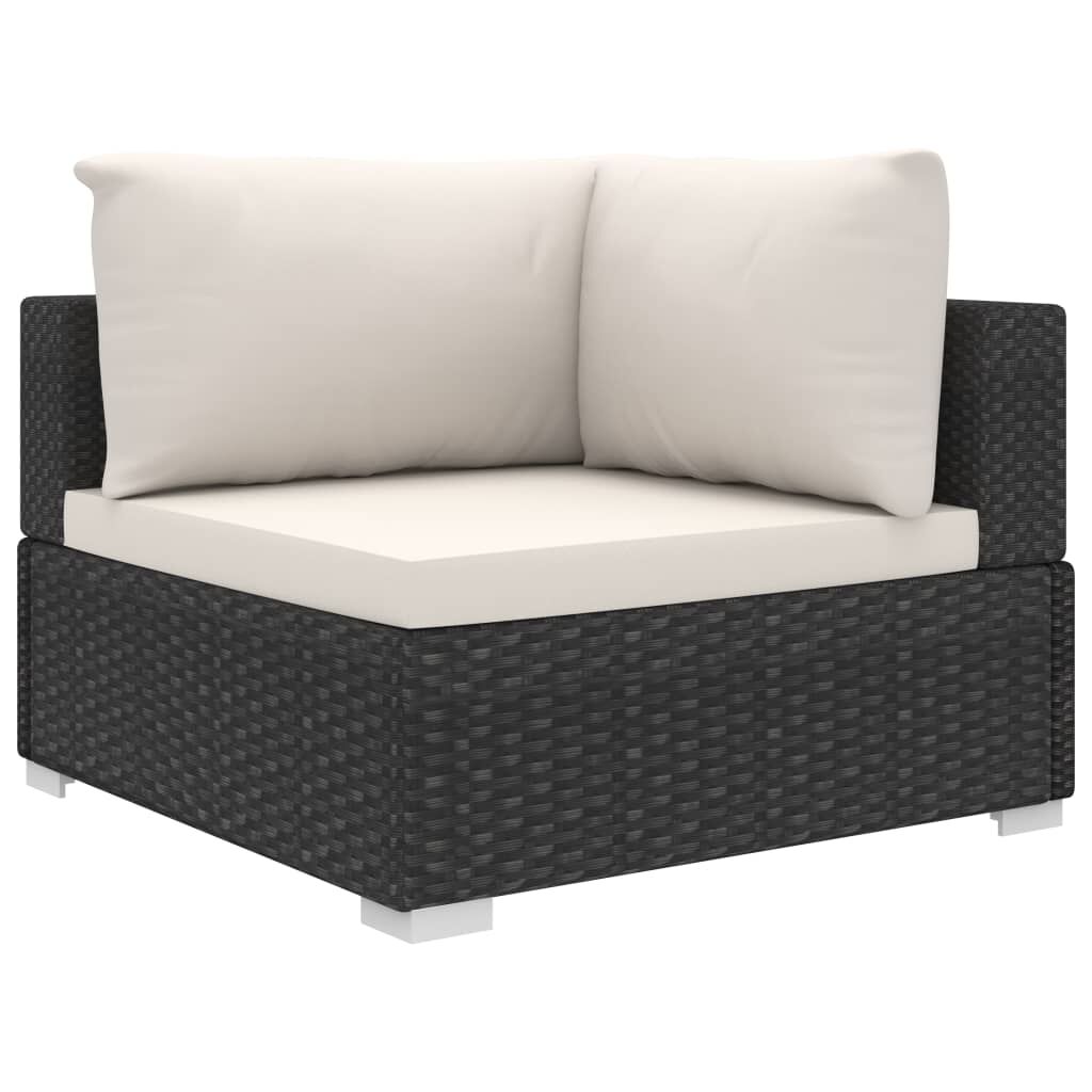 Vidaxl Set De Muebles De Jardín 9 Pzas Y Cojines Ratán Sintético Negro_3