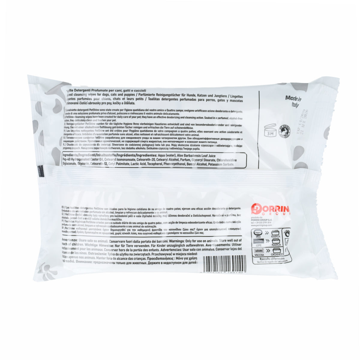 Toallitas Higiene Perro/Gato Talco Porrini 100 toallitas por bolsa