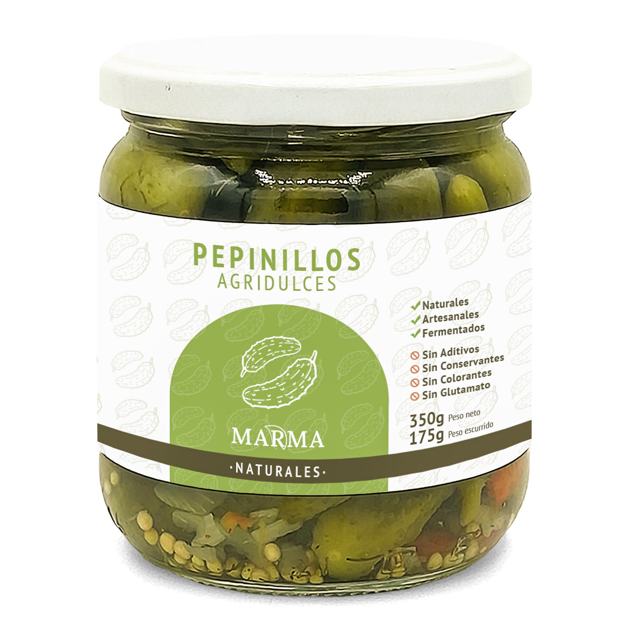 Pepinillos Agridulces Naturales Marma 350gr_0