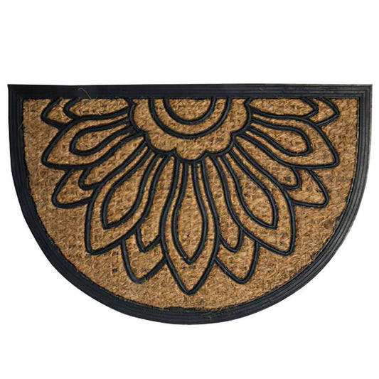 Felpudo Fibra Coco Y Goma 1/2 Luna 40x60 Cm.