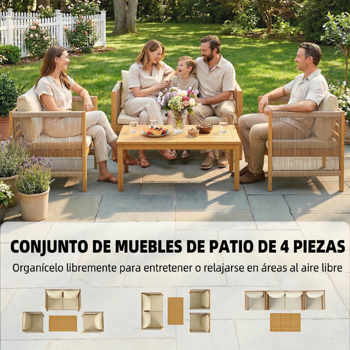 Outsunny Conjunto De Jardín Exterior De 4 Piezas_3