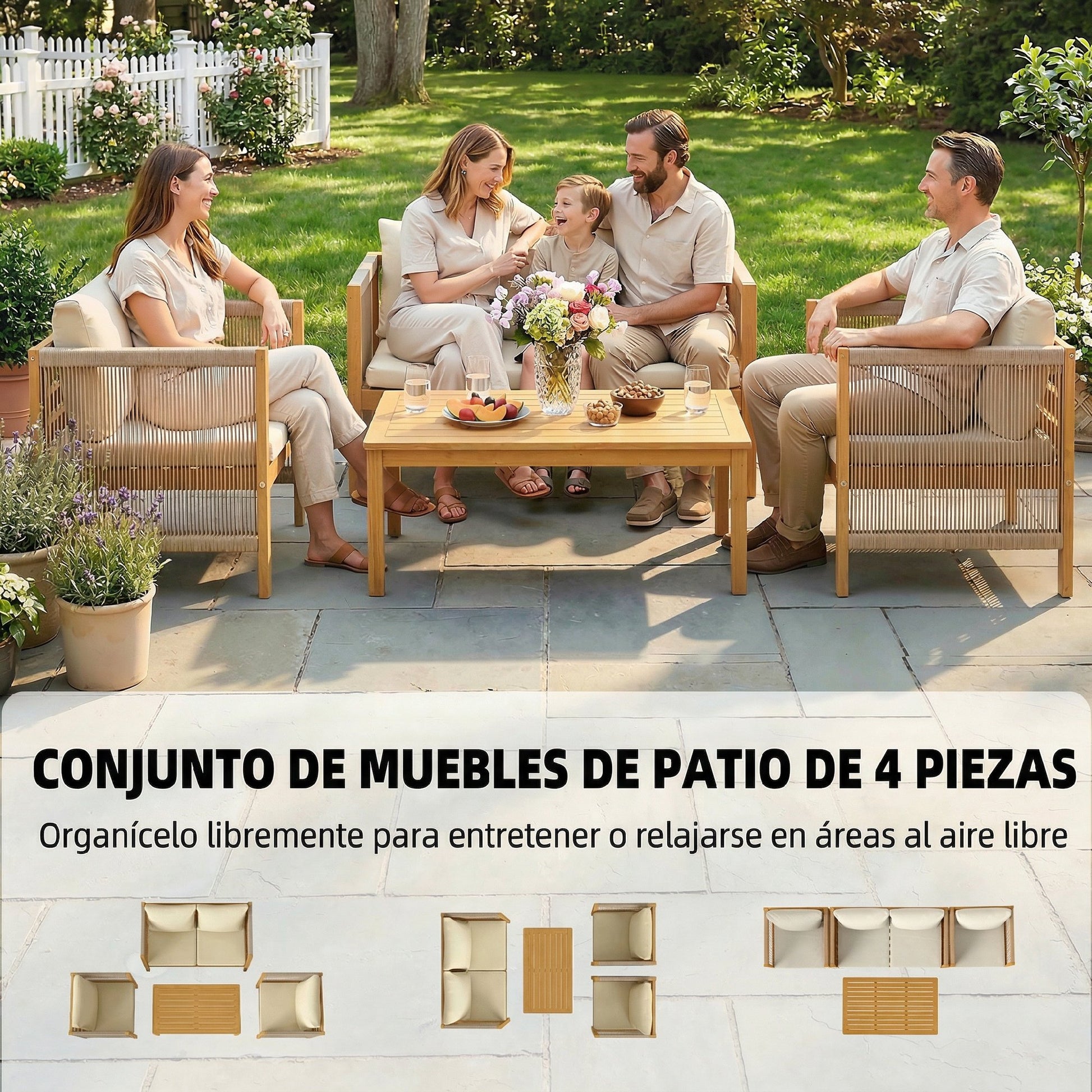 Outsunny Conjunto De Jardín Exterior De 4 Piezas_3