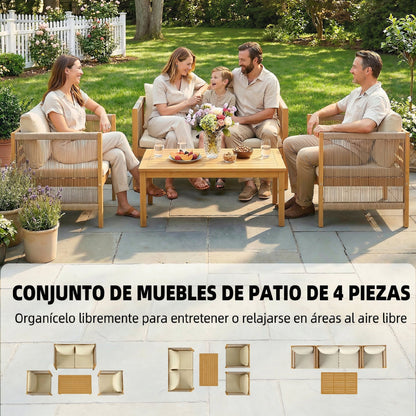 Outsunny Conjunto De Jardín Exterior De 4 Piezas_3