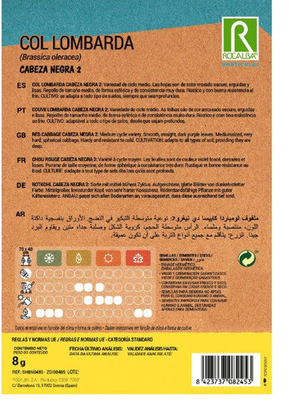 Semillas Col Lombarda 8g