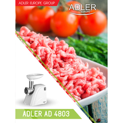 Picadora De Carne Eléctrica, Embutidora Salchichas, 3 Discos Corte, Cuchilla Acero Inoxidable Adler Ad4803