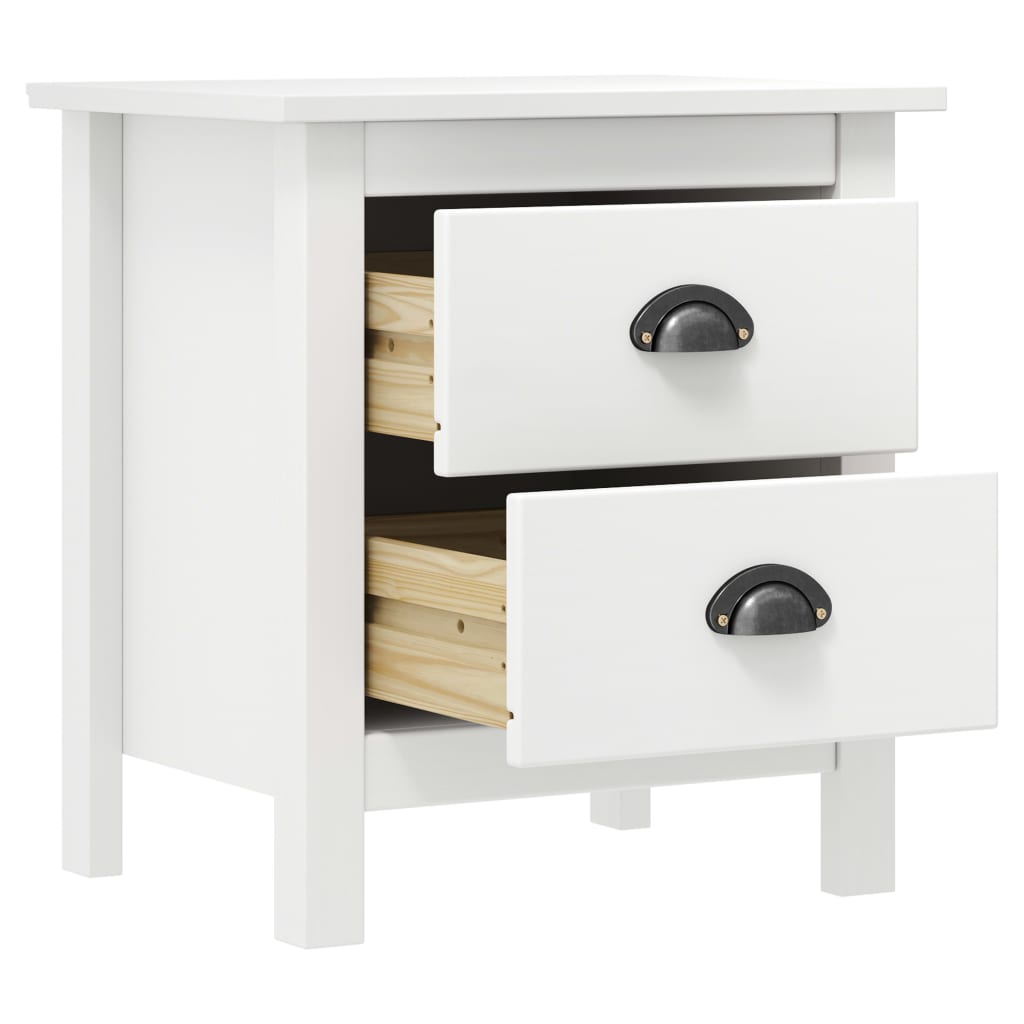 Mesita De Noche Hill Madera Maciza De Pino Blanco 46x35x49,5 Cm_1