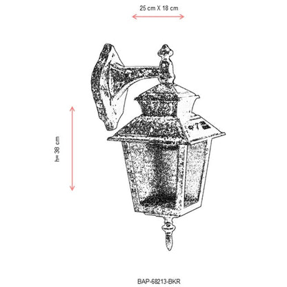 Aplique De Pared Para Exterior, Abs , Marrón, 25x18x38, Casquillo E 27 Max 60 W