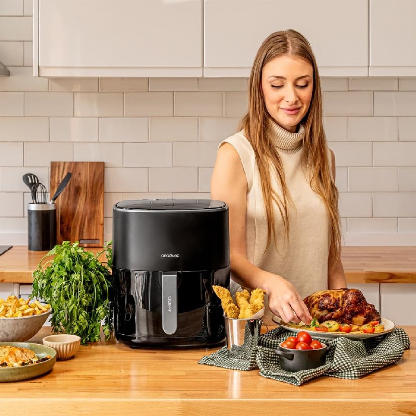 Freidora De Aire Sin Aceite De 6,5l Cecofry Fantastik 6500,1700w,tecnología Perfectcook,12 Modos De Cocinado,táctil, Regulable 80-200grados C,cocina_1