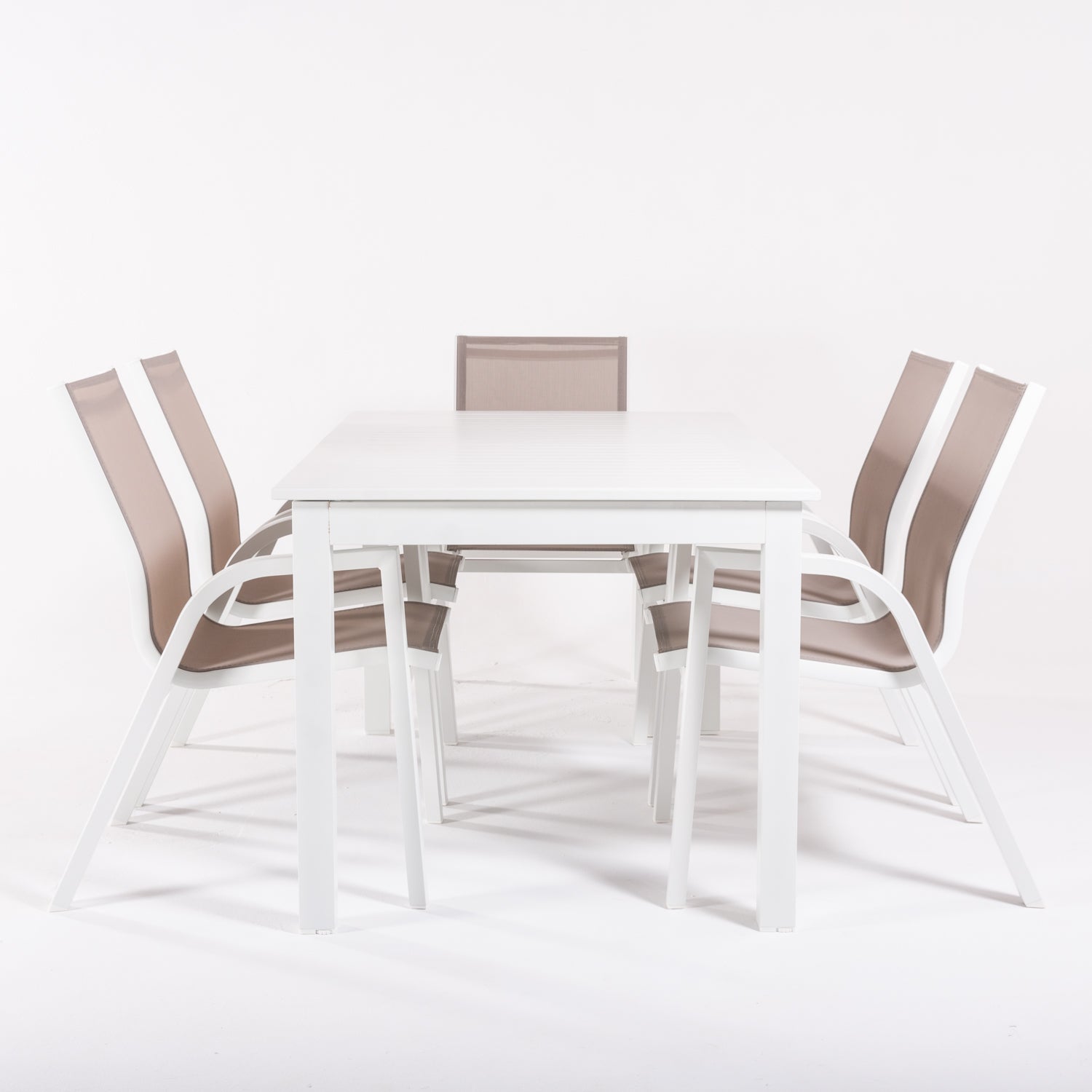Conjunto De Mesas Y Sillas De Exterior, Extensible 152 A 210 Cm, Blanco_3