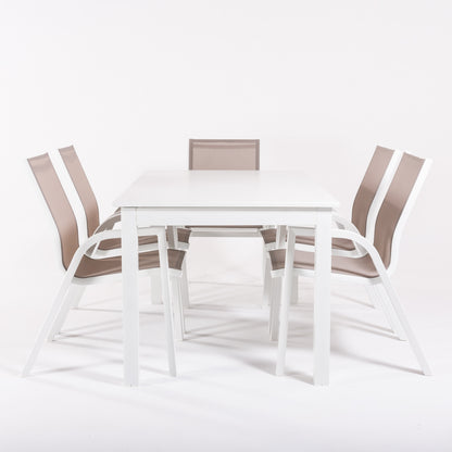 Conjunto De Mesas Y Sillas De Exterior, Extensible 152 A 210 Cm, Blanco_3