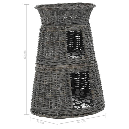 Vidaxl Cestas De Gatos 3 Uds Con Cojines Sauce Natural Gris 47x34x60cm_2