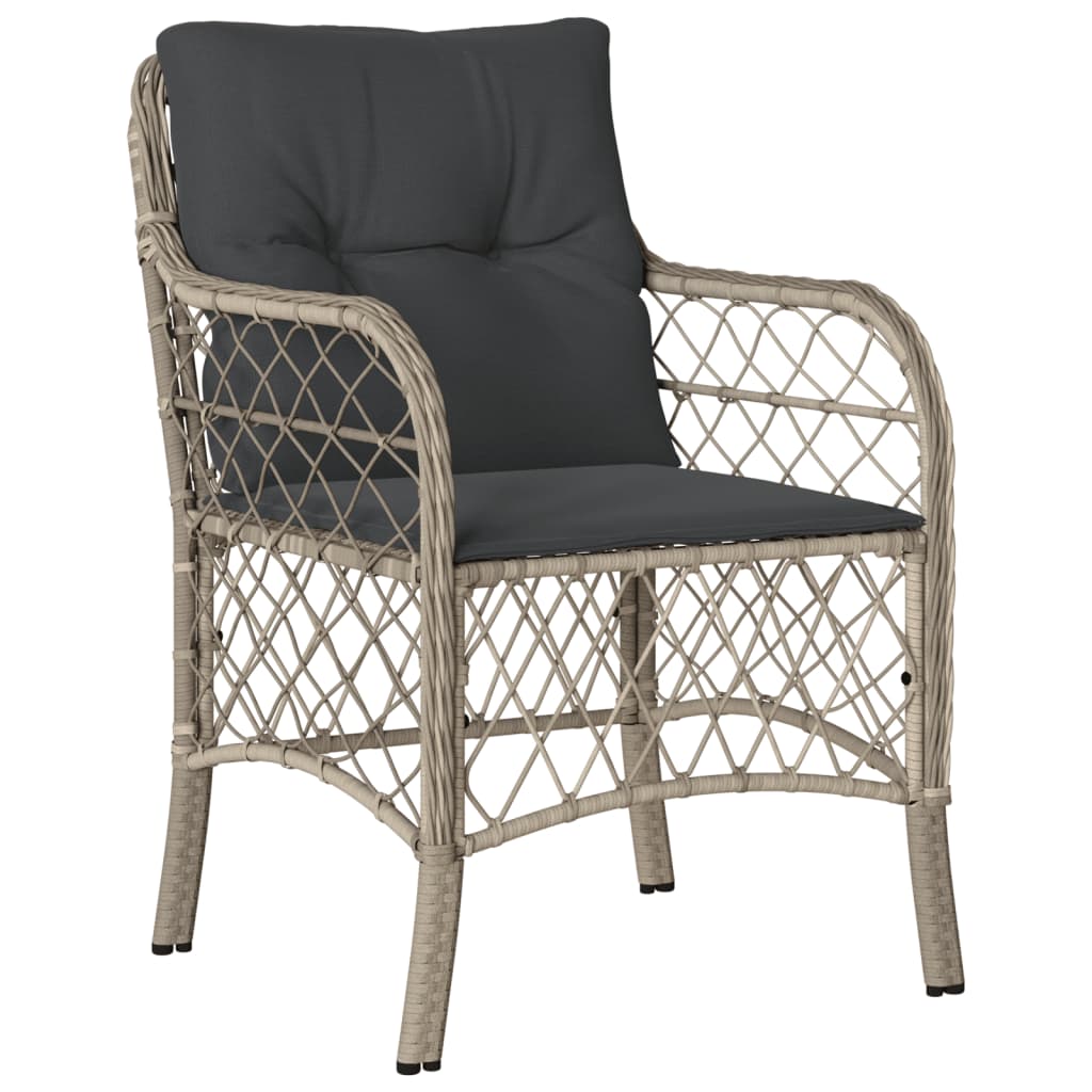 Set Comedor De Jardín 5 Pzas Cojines Ratán Sintético Gris Claro / Vetonek_2