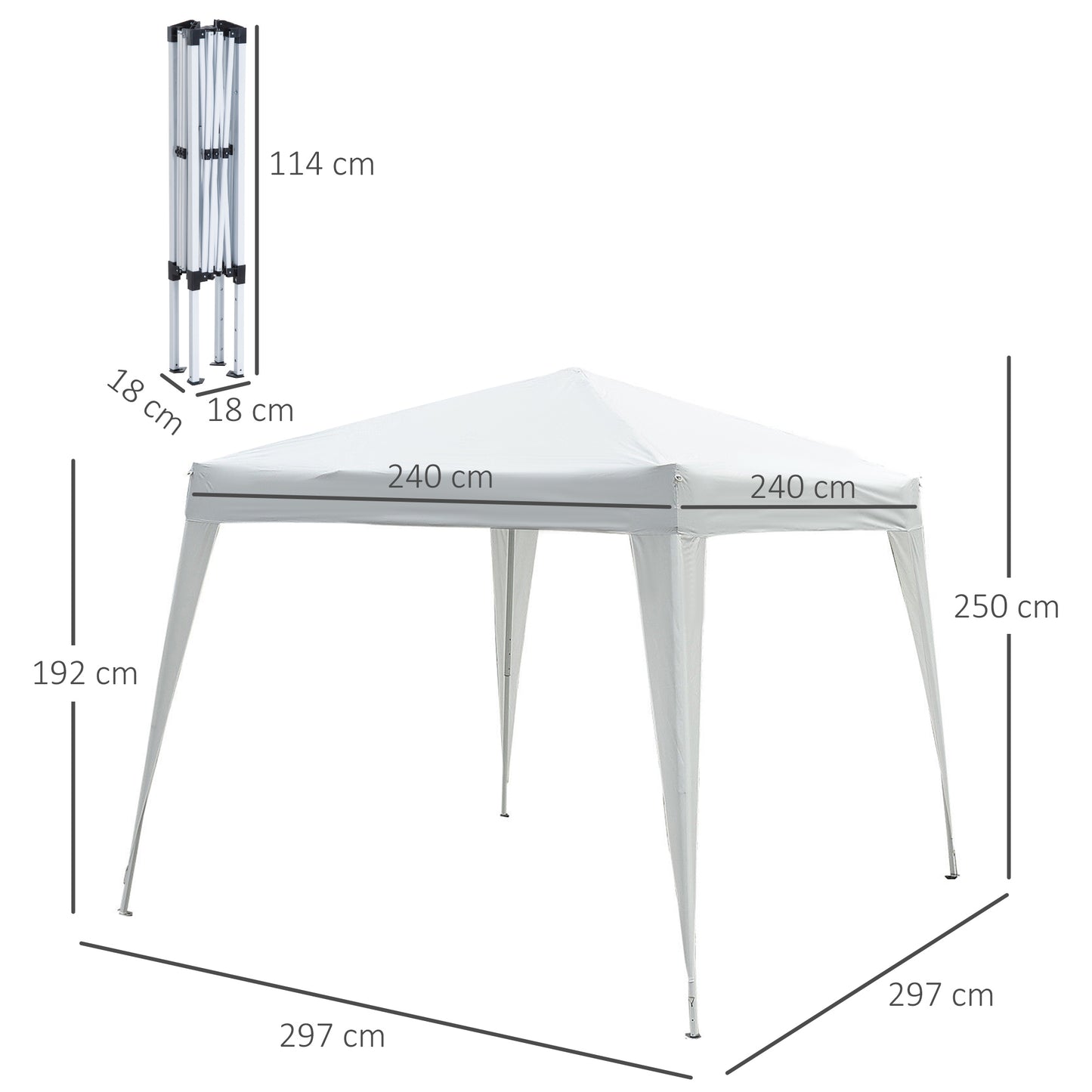 Outsunny Carpa Plegable 2,4x2,4 M De Jardín Diseño Pop Up De Acero Y Tela_2