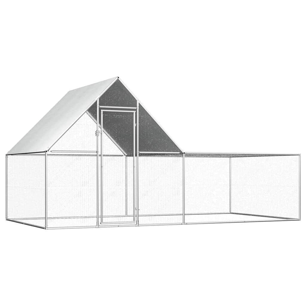Vidaxl Gallinero Acero Galvanizado 4x2x2 M_0