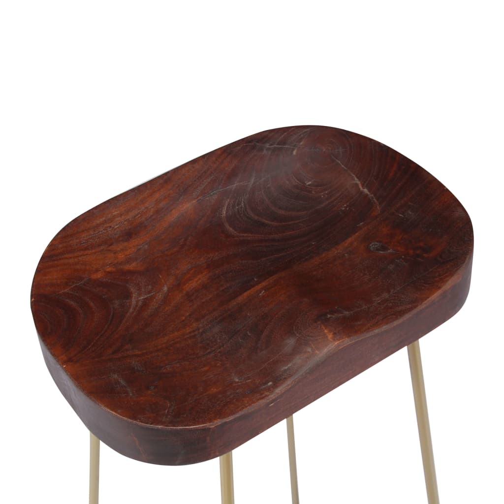 Taburetes De Cocina Gavin 2 Unidades Madera Maciza De Mango_5