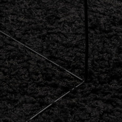 Alfombra Peluda De Pelo Largo Moderna Pamplona Negra Ø 280 Cm / Vetonek_0