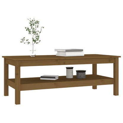 Mesa De Centro Madera Maciza De Pino Marrón Miel 110x50x40 Cm_4