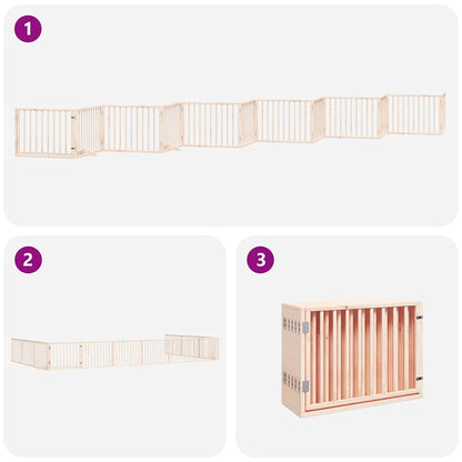 Vidaxl Puerta Para Perros Plegable 12 Paneles Madera De Álamo 960 Cm_3